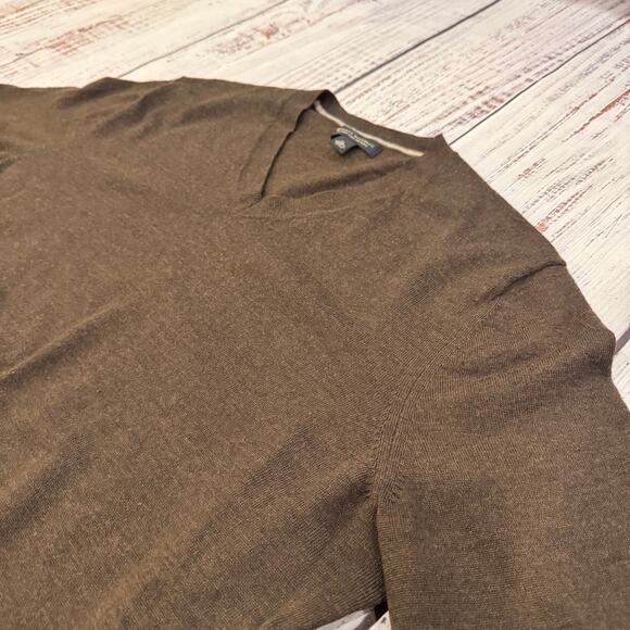 Banana Republic Extra Fine Merino V-Neck Sweater Men’s XL Brown - Picture 1 of 8